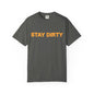 Stay Dirty Grey and Orange T shirt