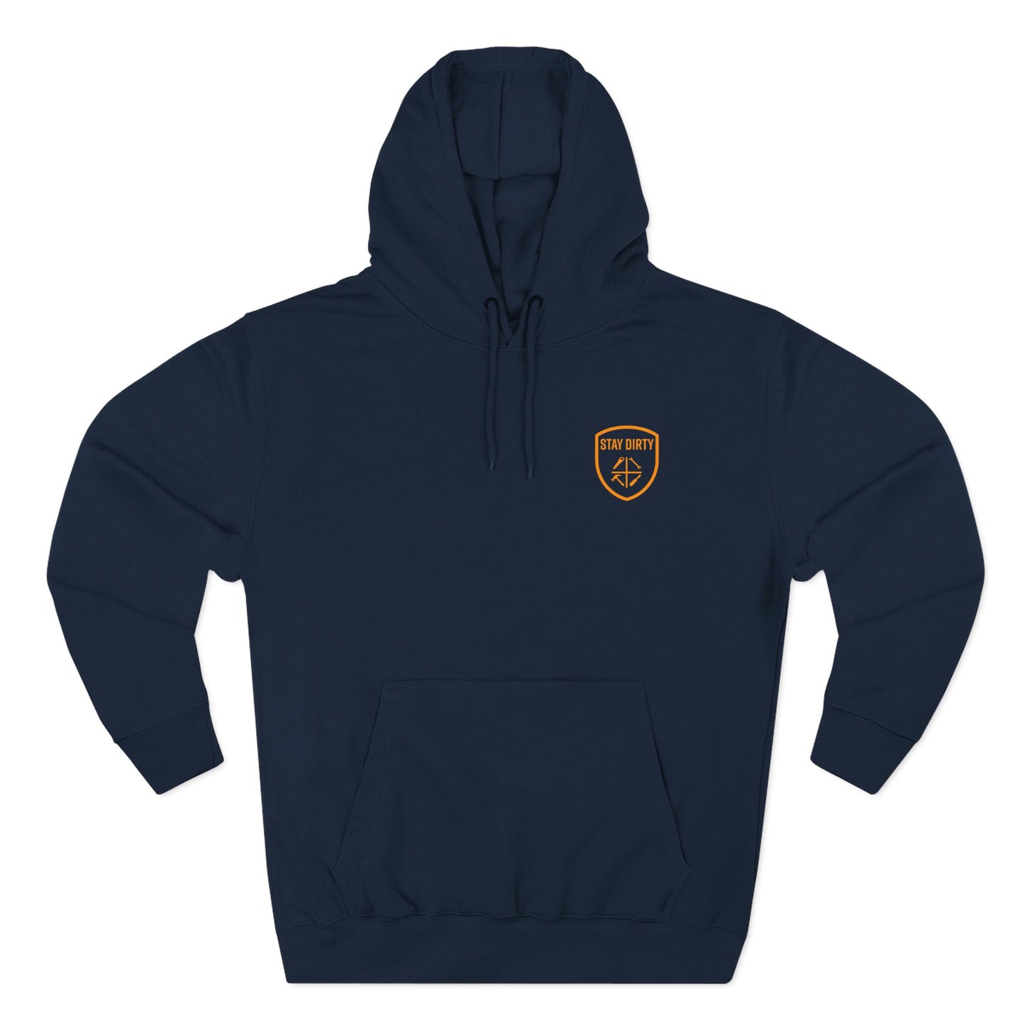 "Clean" Stay Dirty Hoodie Navy and Orange