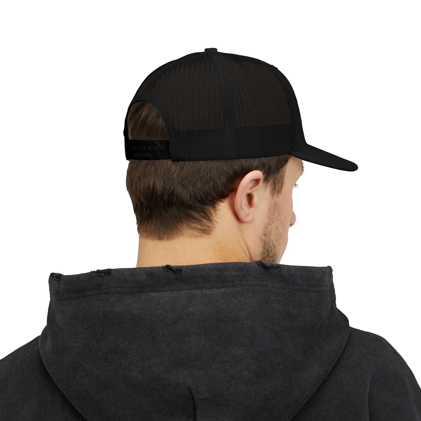 Stay Dirty Embroidered Trucker Cap — Yellow Shield Snapback Hat