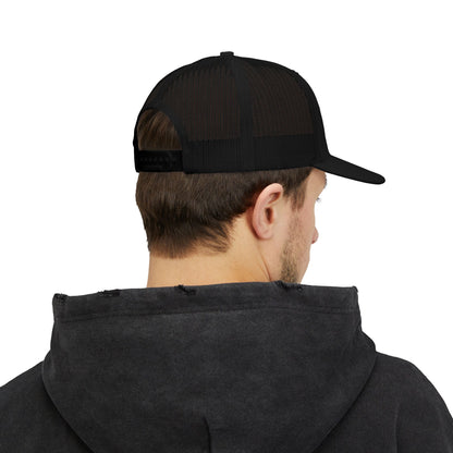 Stay Dirty Embroidered Trucker Cap — Yellow Shield Snapback Hat